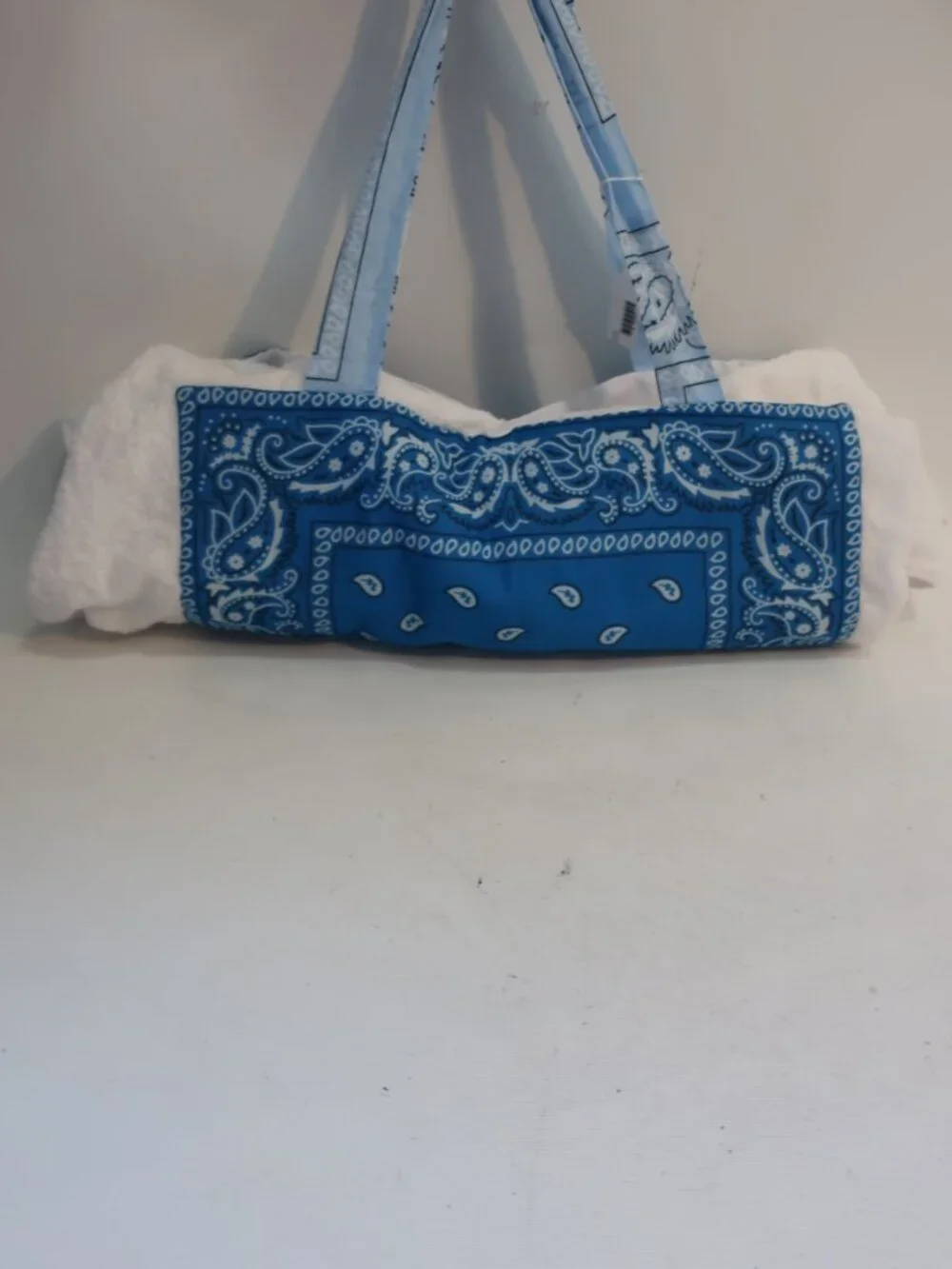 NWT Womens Tina Demel White, Blue Bandana Towel